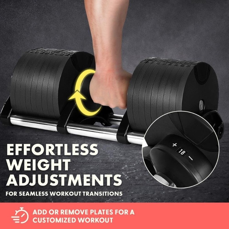 Adjustable Dumbbell Pair 40Kg - 大型フィットネス機器 70ポンド調整可能ダンベルウェイトセット ユーザーフレンドリーで使いやすい