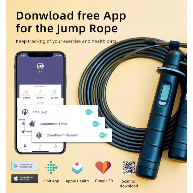Smart Jump Rope Digital Counter - 大人気！卸売価格のカロリー計算機能付きワイヤレスSDK搭載電子式コードレスデジタル縄跳び。アプリ対応のスマート縄跳び。