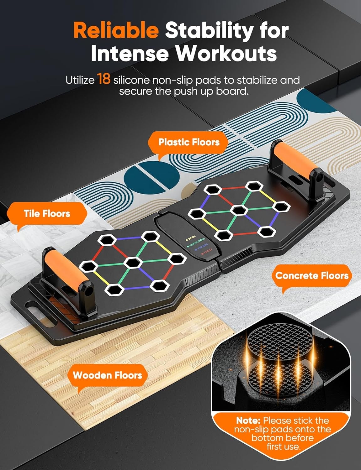 Pilates Bar Kit With Resistance Bands - 多機能ジム用折りたたみ式フィットネス・プッシュアップボードキット。ピラティスバーとレジスタンスバンド、腹筋ローラーが付属。全身運動に最適。