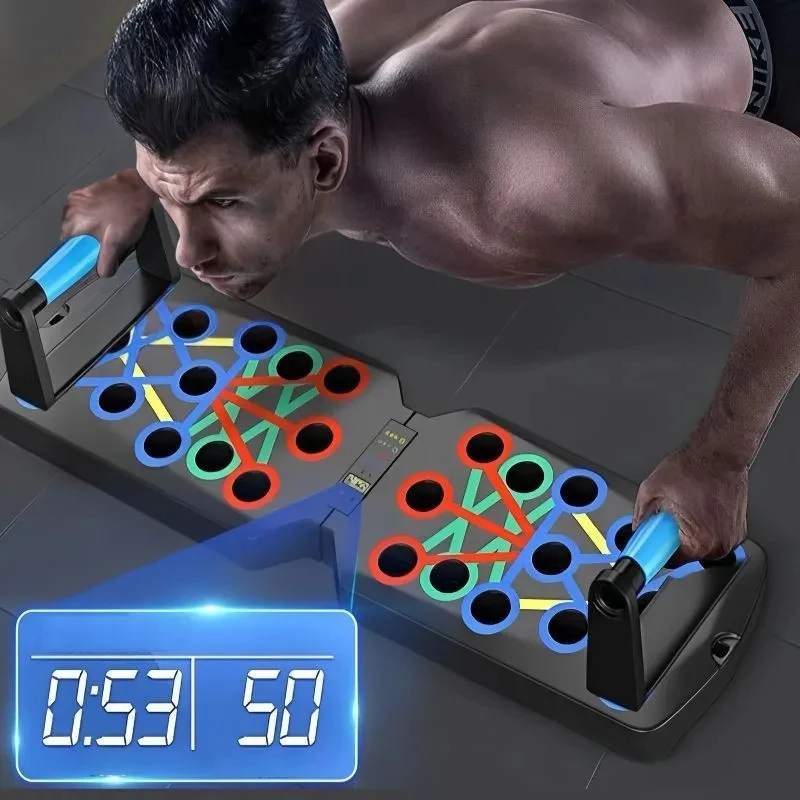 Push Up Board Foldable Multi Function - プッシュアップボードセットポータブル多機能プッシュアップバー折りたたみフィットネス機器胸腹部腕/背中のトレーニング