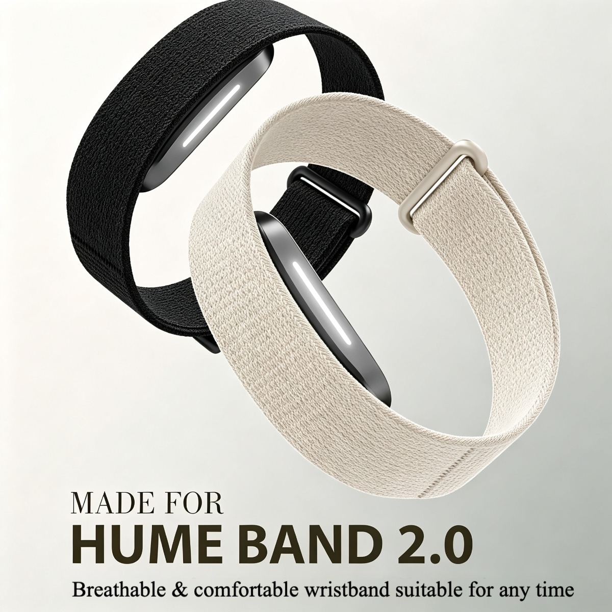 Resistance Bands Set With Handles - Hume Band 2.0に対応した、軽量で通気性の良いナイロン製リストバンド。スポーツ、フィットネス、日々の健康管理に最適。