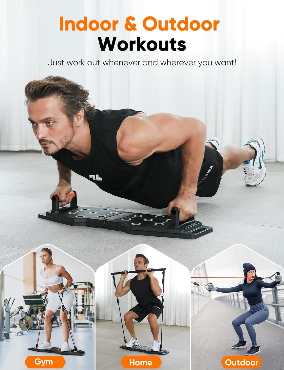 多機能ジム用折りたたみ式フィットネス・プッシュアップボードキ - Pilates Bar Kit With Resistance Bands のレビューと価格