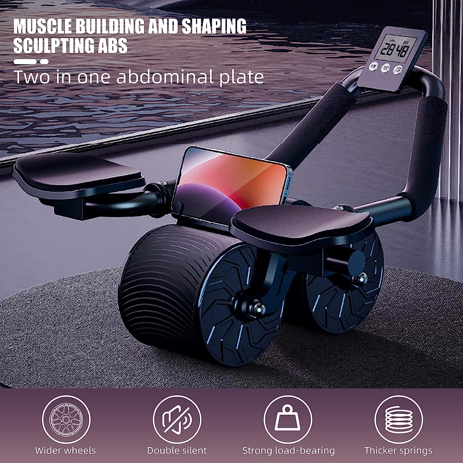 肘サポート付き自動リバウンド腹筋ローラー、カウンター付きコア - Ab Roller Wheel With Elbow Support のレビューと価格