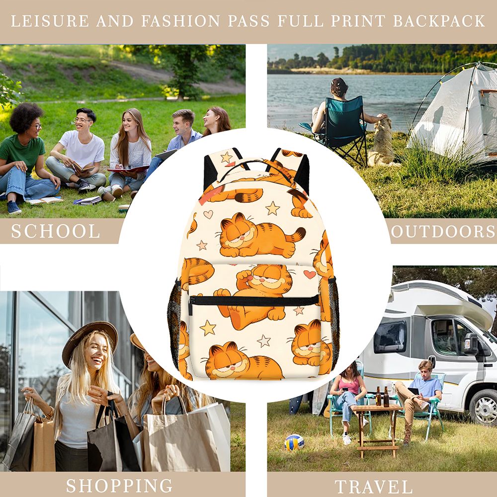 面白い怠惰なガーフィールドバックパックスターハートプリントか - Camping のレビューと価格